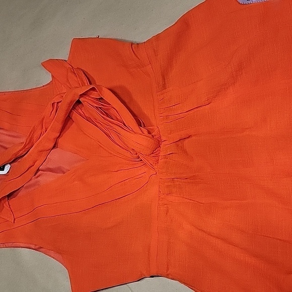 J Crew, Size 4 Elinor Dress, Orange / Reddish Poppy Color.  Sleeveless. EUC! - Picture 13 of 15